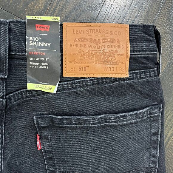 Levi’s Jeans Men’s 30x32 Black 510 Skinny Flex Eco Performance Premium Stretch - Picture 4 of 10